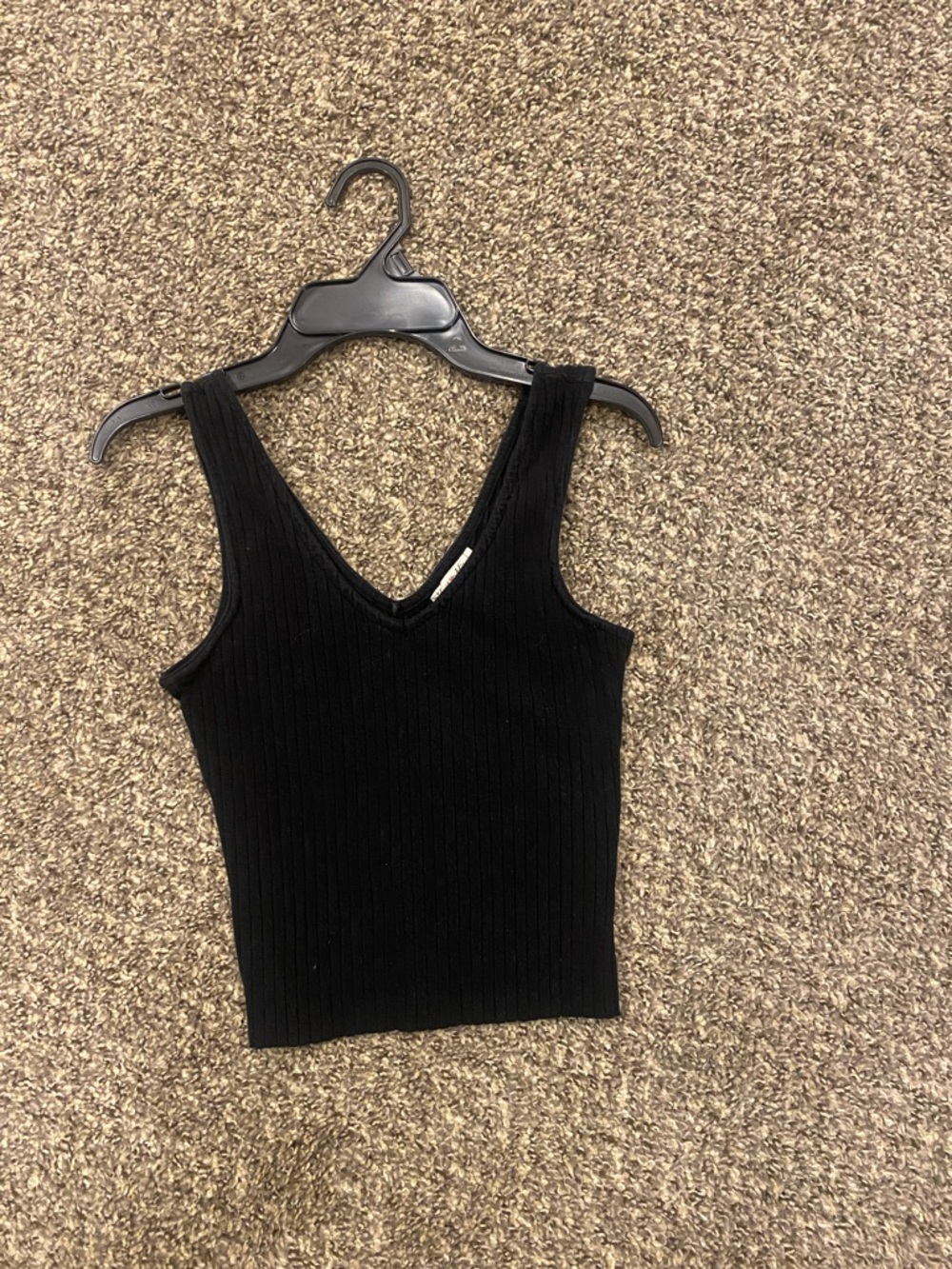 Heart Hips Black Ribbed V-Neck Tank